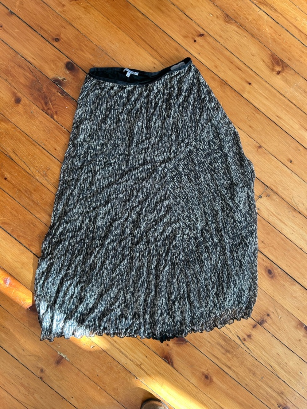 ☀️3/$25 Anne Klein silk midi skirt printed small vintage